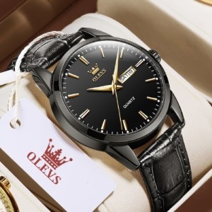 OLEVS Mens Luxury Stylish Watch Black