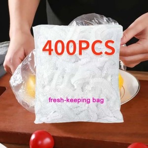 400 Pcs Disposable Food Cover Plastic Wrap Elastic Food