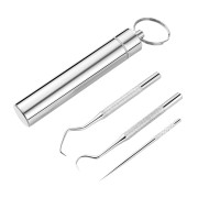 3pcs Reusable Portable Metal Toothpicks