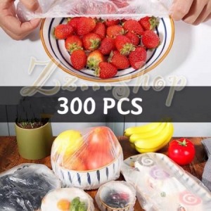 300 Pcs Disposable Food Cover Plastic Wrap Elastic Food